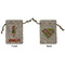 Woman Superhero Small Burlap Gift Bag - Front and Back