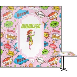 Woman Superhero Square Table Top - 24" (Personalized)