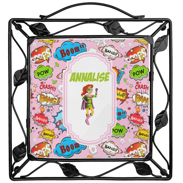 Custom Woman Superhero Square Trivet (Personalized)