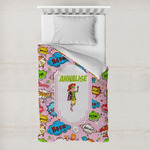 Woman Superhero Toddler Duvet Cover w/ Name or Text