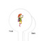 Woman Superhero White Plastic 4" Food Pick - Round - Single Sided - Front & Back