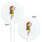 Woman Superhero White Plastic 5.5" Stir Stick - Double Sided - Round - Front & Back