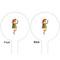 Woman Superhero White Plastic 6" Food Pick - Round - Double Sided - Front & Back