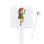 Woman Superhero Square Plastic Stir Sticks