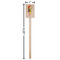 Woman Superhero Wooden 6.25" Stir Stick - Rectangular - Dimensions