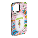 Woman Superhero iPhone Case - Rubber Lined - iPhone 15 Plus (Personalized)