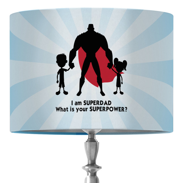 Custom Super Dad 16" Drum Lamp Shade - Fabric