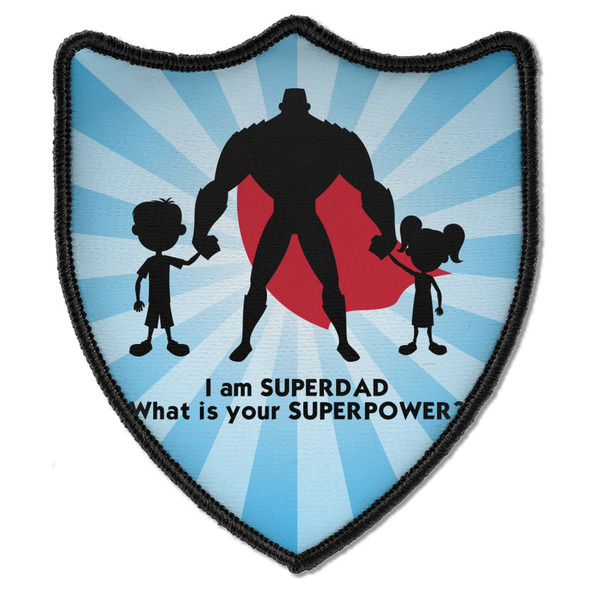 Custom Super Dad Iron On Shield Patch B