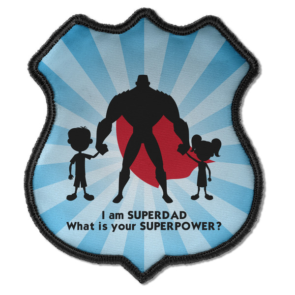 Custom Super Dad Iron On Shield Patch C