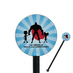 Super Dad 5.5" Round Plastic Stir Sticks - Black - Double Sided