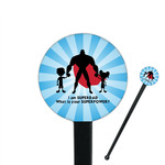 Super Dad 7" Round Plastic Stir Sticks - Black - Double Sided