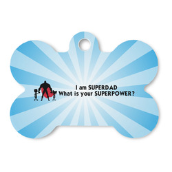 Super Dad Bone Shaped Dog ID Tag - Large