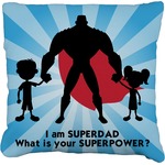 Super Dad Faux-Linen Throw Pillow 16"