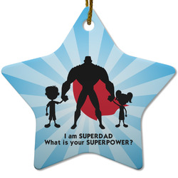 Super Dad Star Ceramic Ornament