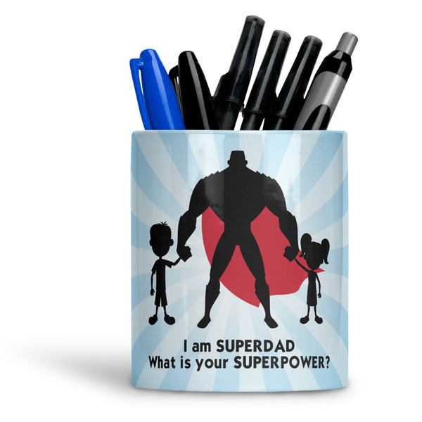 Custom Super Dad Ceramic Pen Holder