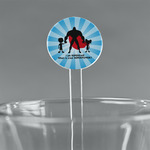 Super Dad 7" Round Plastic Stir Sticks - Clear