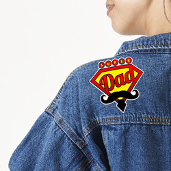 Super Dad Twill Iron On Patch - Custom Shape - Large