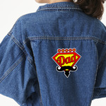 Super Dad Twill Iron On Patch - Custom Shape - X-Large - Set of 4