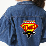 Super Dad Twill Iron On Patch - Custom Shape - 2XL - Set of 4