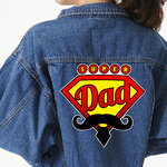 Super Dad Twill Iron On Patch - Custom Shape - 3XL - Set of 4