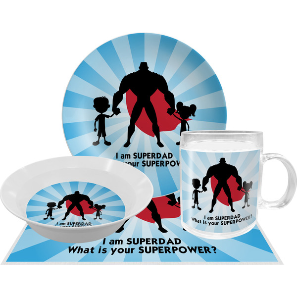 Custom Super Dad Dinner Set - Single 4 Pc Setting