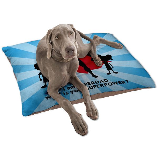 Custom Super Dad Dog Bed - Large