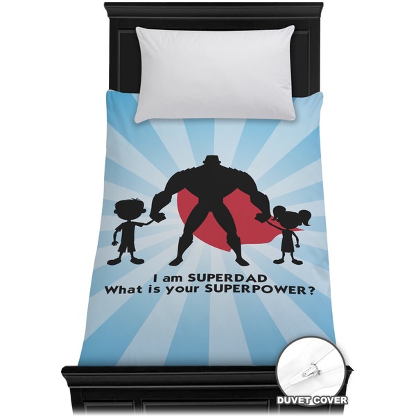 Custom Super Dad Duvet Cover - Twin