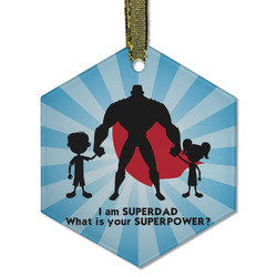 Super Dad Flat Glass Ornament - Hexagon