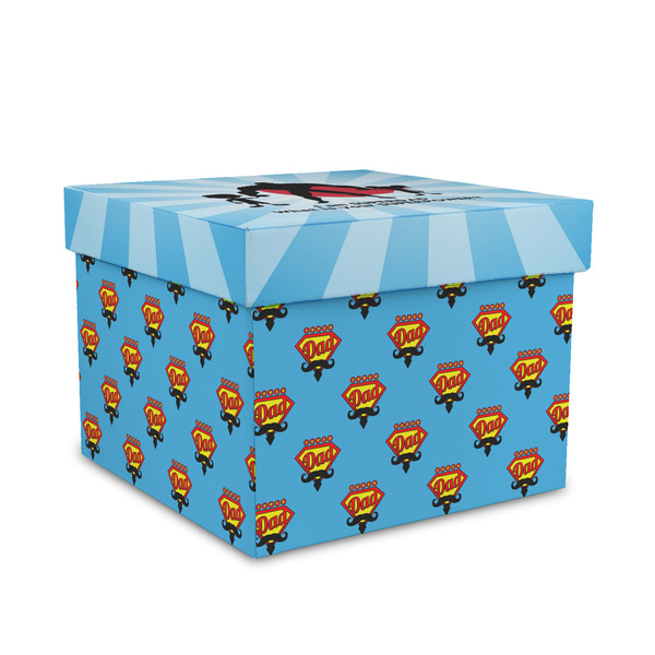 Custom Super Dad Gift Box with Lid - Canvas Wrapped - Medium