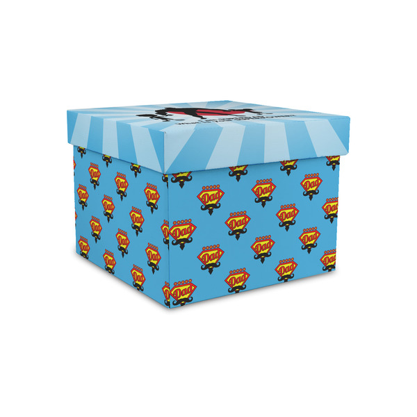 Custom Super Dad Gift Box with Lid - Canvas Wrapped - Small