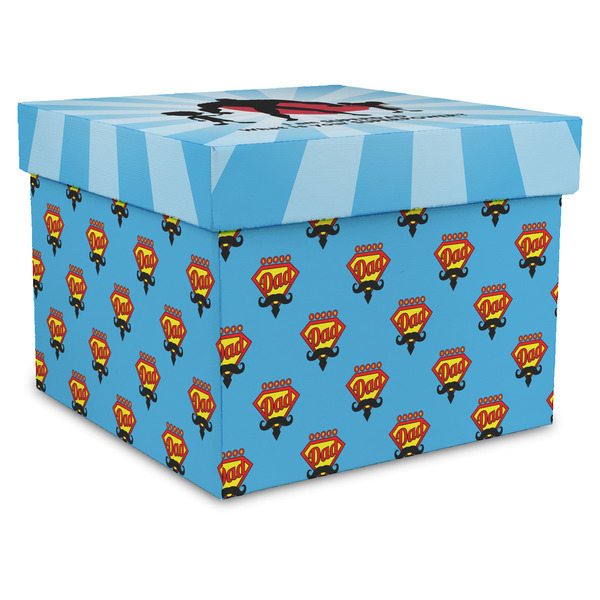 Custom Super Dad Gift Box with Lid - Canvas Wrapped - XX-Large