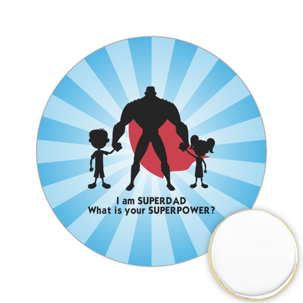 Custom Super Dad Printed Cookie Topper - 2.15"