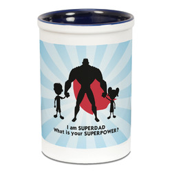 Super Dad Ceramic Pencil Holders - Blue