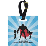 Super Dad Plastic Luggage Tag - Square