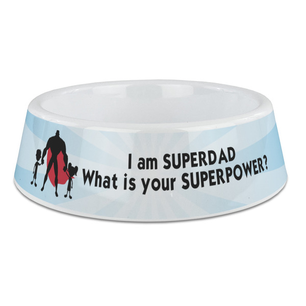 Custom Super Dad Plastic Dog Bowl - Large