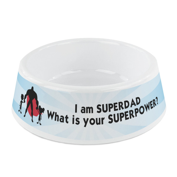 Custom Super Dad Plastic Dog Bowl - Small