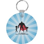 Super Dad Round Plastic Keychain