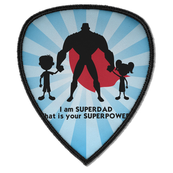 Custom Super Dad Iron on Shield Patch A