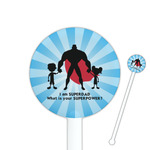 Super Dad 5.5" Round Plastic Stir Sticks - White - Double Sided