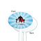 Super Dad White Plastic 7" Stir Stick - Single Sided - Oval - Front & Back