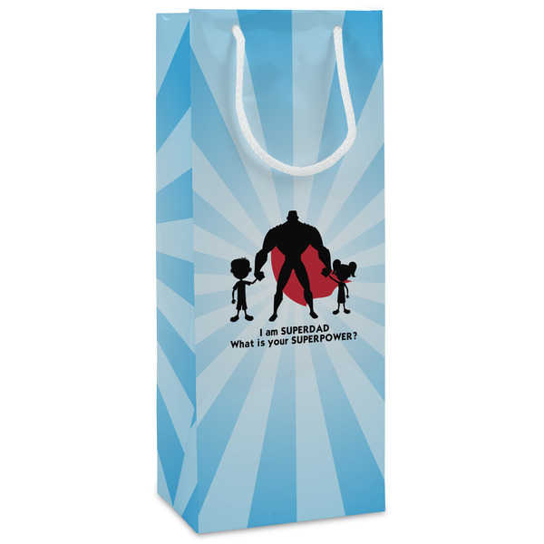 Custom Super Dad Wine Gift Bags - Gloss