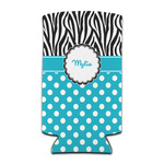 Dots & Zebra Can Cooler (tall 12 oz) (Personalized)