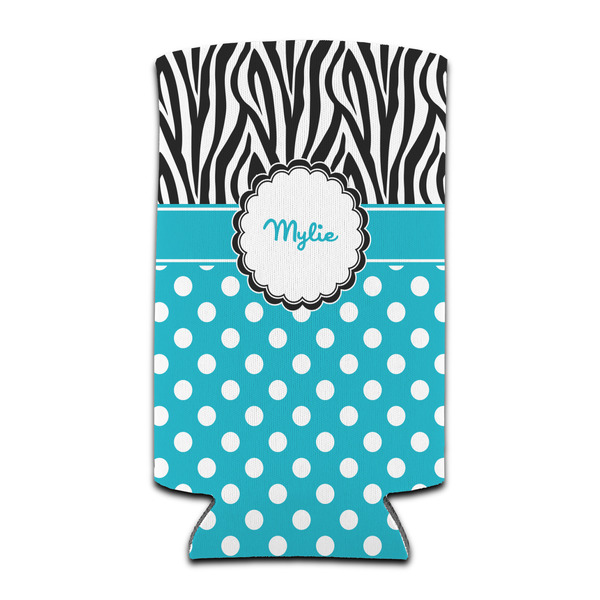 Custom Dots & Zebra Can Cooler (tall 12 oz) (Personalized)