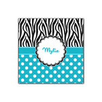 Dots & Zebra Wood Print - 12x12 (Personalized)