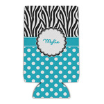 Dots & Zebra Can Cooler (16 oz) (Personalized)