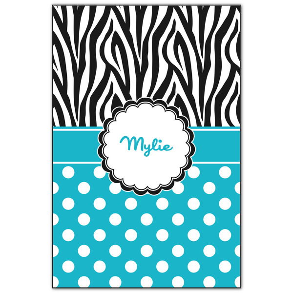 Custom Dots & Zebra Wood Print - 20x30 (Personalized)