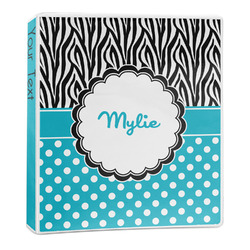 Dots & Zebra 3-Ring Binder - 1 inch (Personalized)