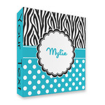 Dots & Zebra 3 Ring Binder - Full Wrap - 2" (Personalized)