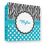 Dots & Zebra 3 Ring Binder - Full Wrap - 3" (Personalized)