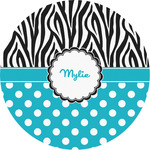 Dots & Zebra Multipurpose Round Labels - 4" (Personalized)